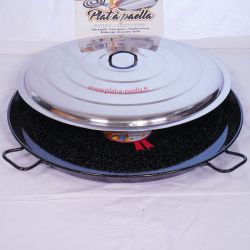 Plat à Paella Garcima émaillé 115cm + couvercle pour 120 personnes