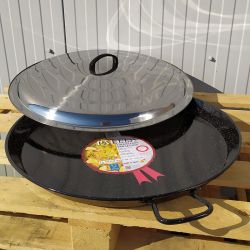 Plat à Paella Garcima émaillé 70cm + couvercle inox pour 30 personnes