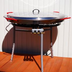Kit à paella Pro pour 85 personnes - poêle acier 100cm