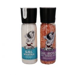 Moulins de sel rose de l'Himalaya et de sel de mer - 2 x 340g