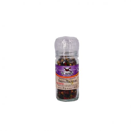 Moulin à poivre multicolore en grains - 45g