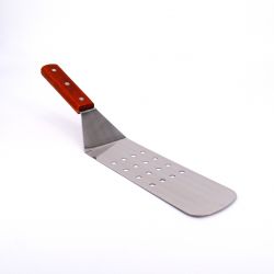 Spatule plate à trous en inox avec manche en bois (36cm)