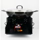 Kit Poêle creuse - BBQ40 pour 16 personnes - Plat creux émaillé 40cm - Couvercle