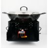 Kit Poêle creuse - BBQ40 pour 20 personnes - Plat creux émaillé 45cm - Couvercle