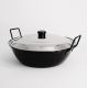 Poêle creuse émaillée 24cm avec couvercle Inox - Garcima