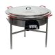 Kit à paella - 85 personnes - Pare-flamme inox - Plat acier - couvercle