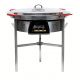 Kit à paella - 85 personnes - Pare-flamme inox - Plat acier - couvercle