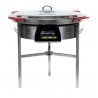 Kit à paella - 85 personnes - Pare-flamme inox - Plat acier - couvercle