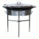 Kit à paella - 120 personnes - Pare-flamme inox - Plat acier - veilleuse - thermocouple - couvercle