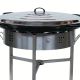 Kit à paella - 85 personnes - Pare-flamme inox - Plat emaillé - couvercle