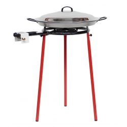 Kit à paella pour 16 personnes - Poêle acier avec couvercle inox 