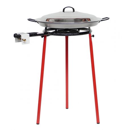 Kit à paella pour 16 personnes - Poêle acier avec couvercle inox 
