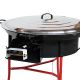 Kit à paella PRO - BBQ60 pour 40 personnes - Plat émaillé avec couvercle inox