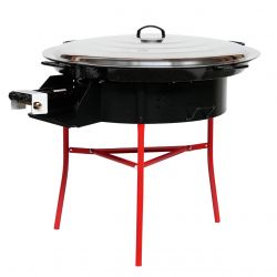 Kit à paella PRO - BBQ60 pour 40 personnes - Plat émaillé avec couvercle inox