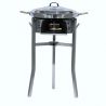 Kit à paella - Pare-flammes inox - 20 personnes - Plat et couvercle inox