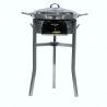 Kit à paella - Pare-flammes inox - 20 personnes - Plat et couvercle inox - thermocouple