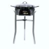Kit à paella - Pare-flammes inox - 30 personnes - Plat émaillé et couvercle inox