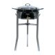 Kit à paella - Pare-flammes inox - 30 personnes - Plat émaillé et couvercle inox