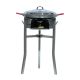 Kit à paella - Pare-flammes inox - 30 personnes - Plat Acier - Couvercle - Thermocouple