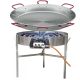 Kit à paella - 200 personnes - Maxi pare-flamme inox - Plat acier - veilleuse - thermocouple