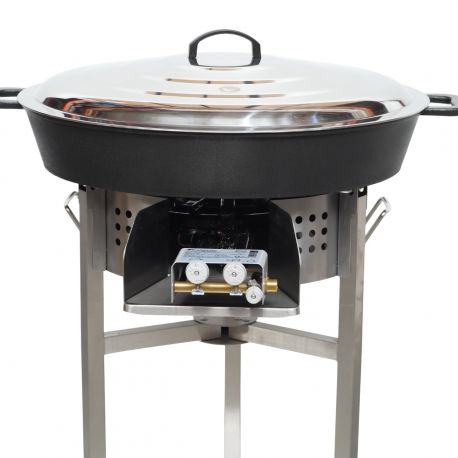 Kit tartiflette pare flammes inox 45cm - Poêle fonte 50cm - thermocouple pro