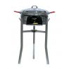 Kit à paella - Pare-flammes inox - 16 personnes - Plat acier et couvercle inox