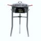 Kit à paella - Pare-flammes inox - 16 personnes - Plat acier et couvercle inox