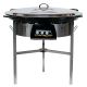 Kit à paella 50 personnes - Pare-flammes 70cm inox - Plat émaillé - couvercle