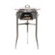 Kit à paella - Pare-flammes inox - 20 personnes - Plat anti-adhérent et couvercle inox