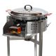 Kit à paella - Pare-flammes inox - 20 personnes - Plat anti-adhérent et couvercle inox