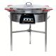 Kit à paella - 50 personnes - Pare-flamme 80cm inox - Plat acier - veilleuse - thermocouple - couvercle