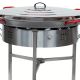 Kit à paella - 50 personnes - Pare-flamme 80cm inox - Plat acier - veilleuse - thermocouple - couvercle