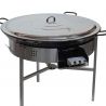 Kit à paella - 120 personnes - Maxi pare-flamme inox - Plat emaillé - thermocouple - couvercle