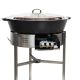 Kit tartiflette - pare flammes 80cm Inox - Plat fonte 80cm sur table - thermocouple pro