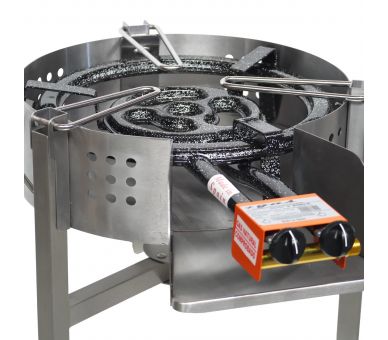 Kit paella Classique - Pare-flammes 60cm inox - 25 personnes - Plat acier 65cm avec couvercle inox