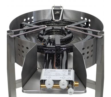 Kit à paella classique - Pare-flammes 60cm inox - 40 personnes - Plat acier 80cm avec couvercle inox