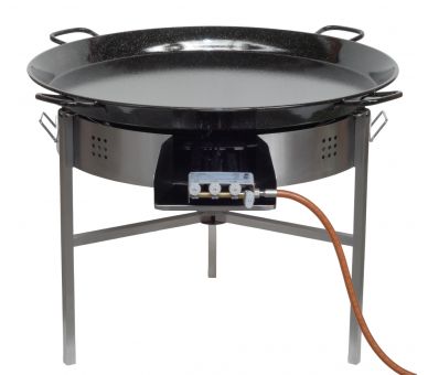 Kit à paella - BBQ70 pour 40 personnes - Plat émaillé avec couvercle inox