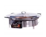Kit paella Classique 40 personnes - Pare-flammes plan de travail 70cm inox - Plat pata negra avec couvercle inox