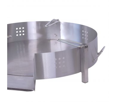 Kit paella Classique 40 personnes - Pare-flammes plan de travail 70cm inox - Plat pata negra avec couvercle inox