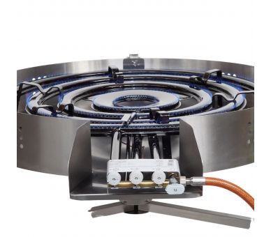 Kit à paella Surpuissant - Pare-flammes 60cm inox - 40 personnes - Plat acier 80cm Pata Negra avec couvercle inox