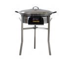Kit paella Surpuissant - 40 personnes - Pare-flammes 70cm inox - Plat pata negra 80 cm avec couvercle inox
