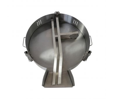 Kit paella Thermocouple - 40 personnes - Pare-flammes 70cm inox - Plat émaillé avec couvercle inox