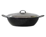 Poêle creuse émaillée 55cm Garcima - 23.75 litres avec couvercle INOX
