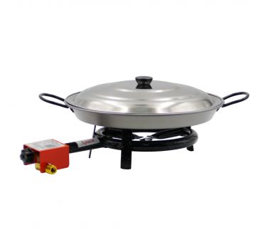 Kit à paella pour 10 personnes - Poêle acier et couvercle inox