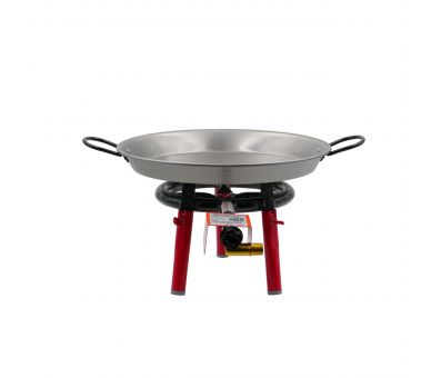 Kit à paella pour 14 personnes - Poêle acier 50 cm - Couvercle inox 