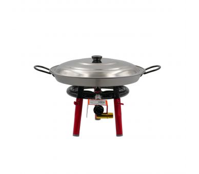 Kit à paella pour 14 personnes - Poêle acier 50 cm - Couvercle inox 