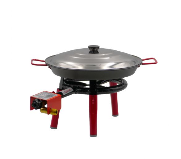 Kit à paella pour 7 personnes - poêle anti adhésive avec couvercle inox