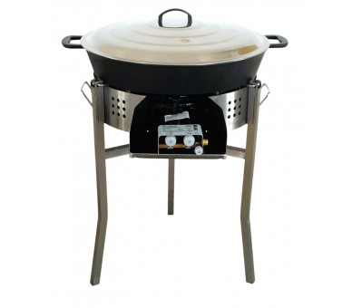Kit tartiflette pare flammes inox 60cm - Poêle fonte 65cm 1 séparation - thermocouple pro