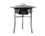 Kit à paella - Pare-flammes inox 45 cm - 20 personnes - Plat émaillé 60cm et couvercle inox